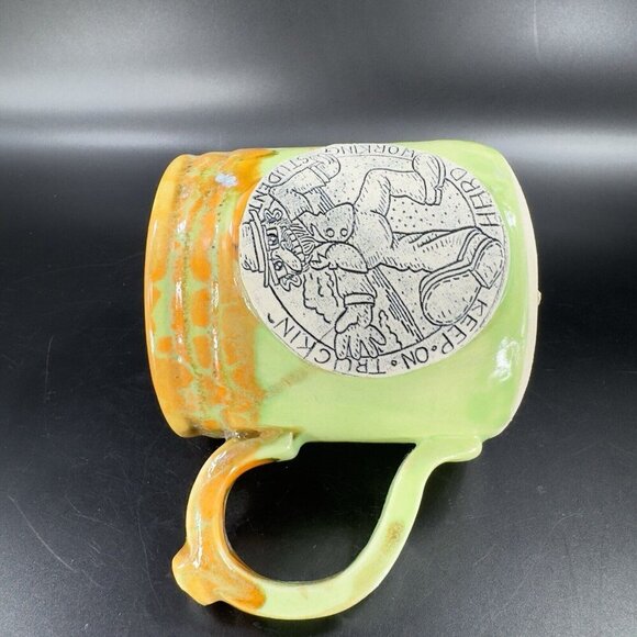 Hand Made Pottery Coffee Mug Cup Keep On Truckin Hard Working Student Mug Cup - Picture 9 of 15